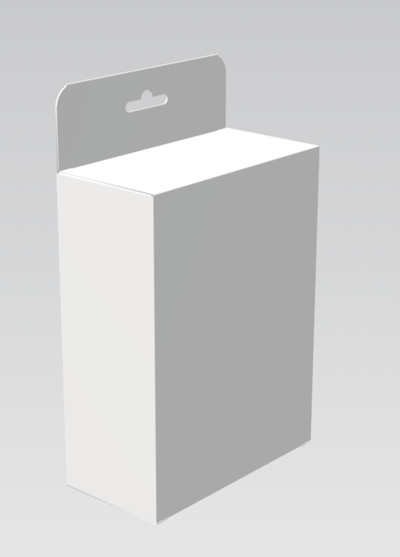 Hanging tall flat medicine box — dieline