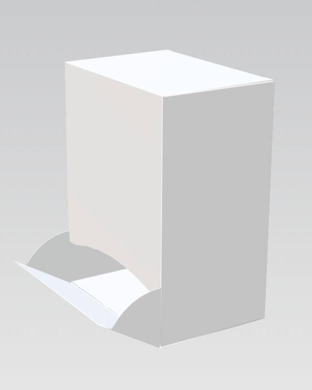 Rotating side opening paper box — dieline